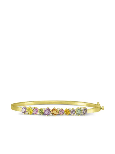 Sutra pulsera en oro amarillo de 18kt con diamantes y zafiro
