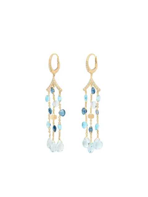 Marco Bicego aretes en oro amarillo de 18kt con diamante y topacio
