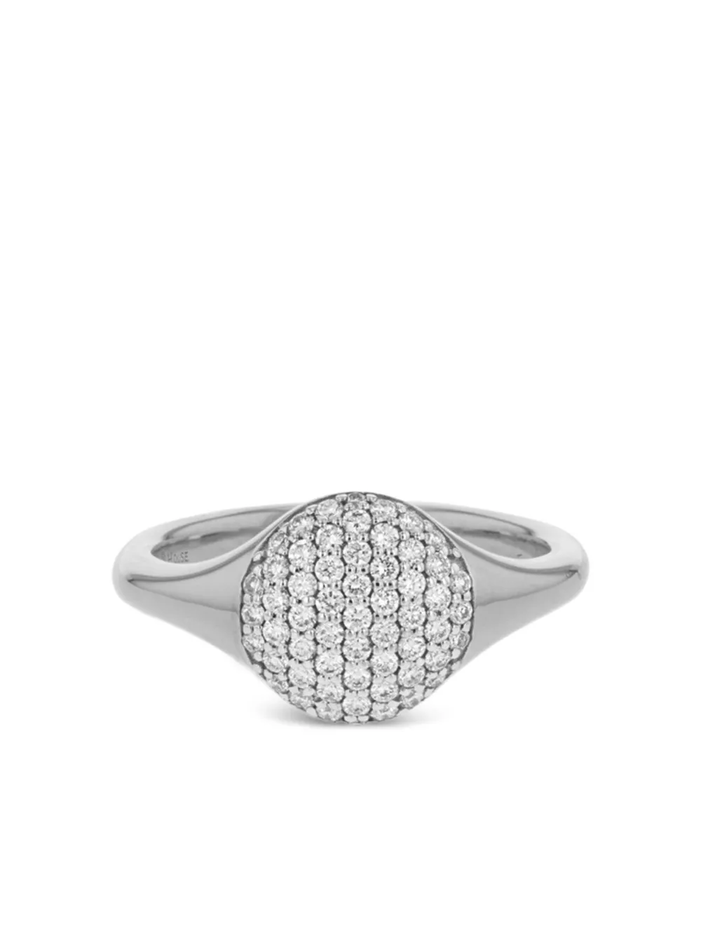 Phillips House 14k White Gold Infinity Diamond Signet Ring In Metallic