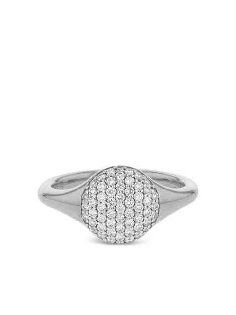 PHILLIPS HOUSE anillo de sello Infinity en oro blanco de 14kt con diamante