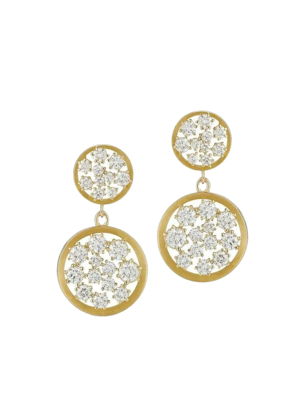 Jade Trau Orecchini pendenti in oro giallo 18 carati e diamanti