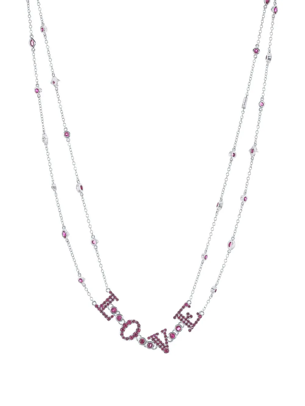 Loree Rodkin 14k White Gold Ruby Love Necklace In Multi