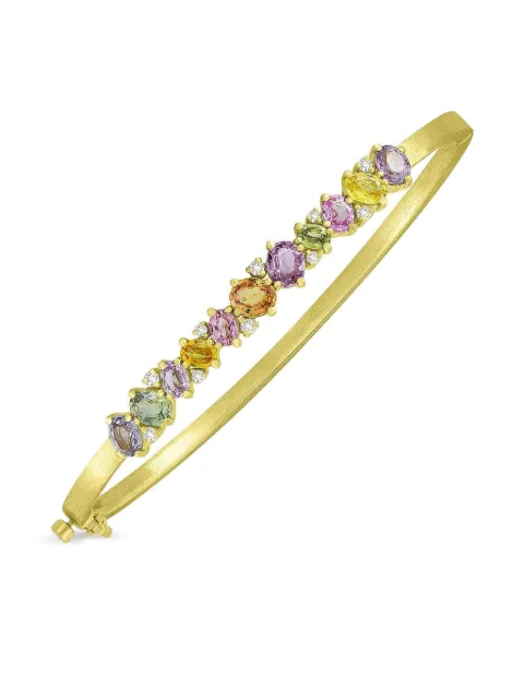Sutra pulsera en oro amarillo de 18kt con diamantes y zafiro