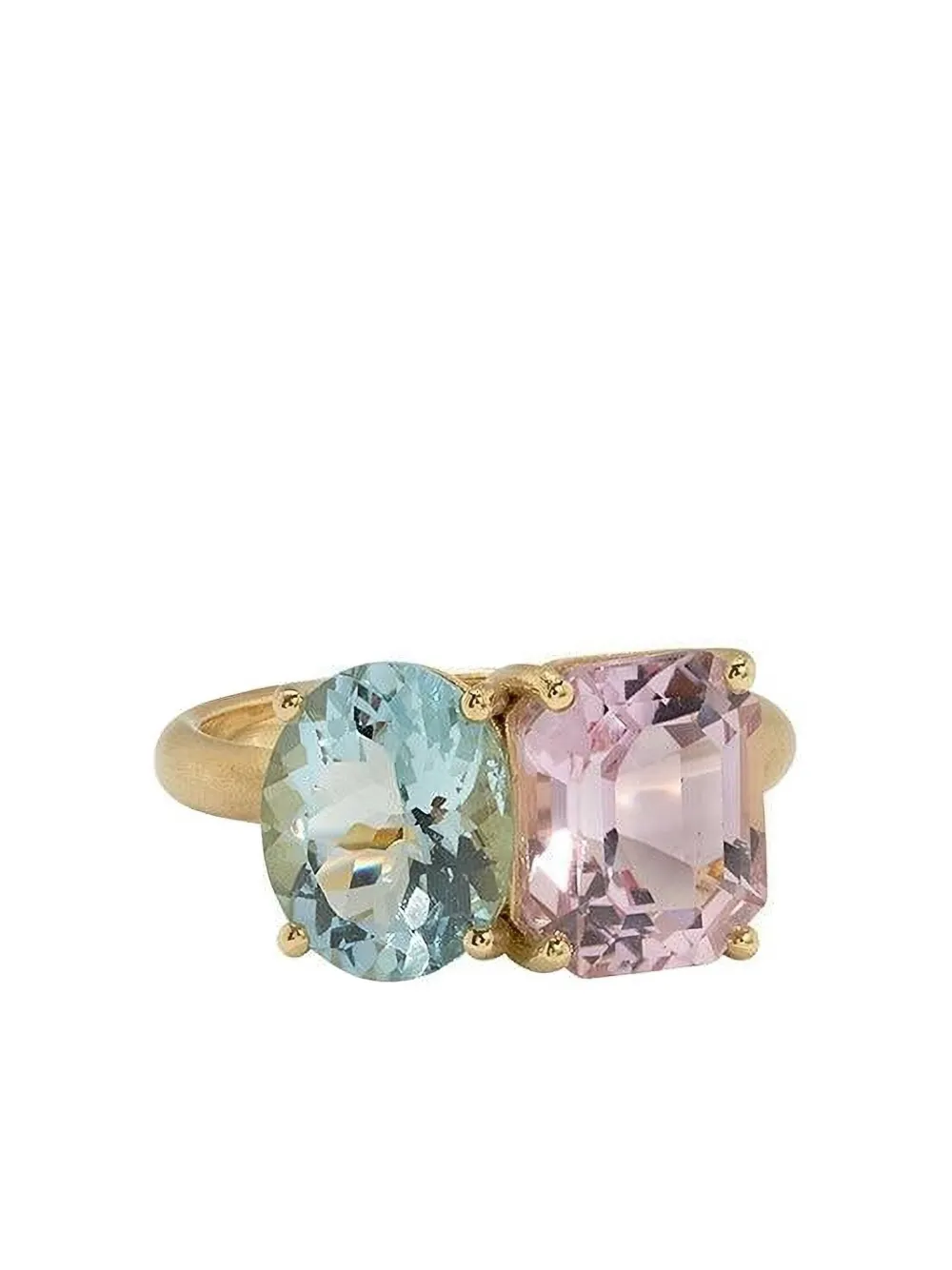 Irene Neuwirth Anello Gemmy in oro giallo 18 carati con acquamarina e kunzite