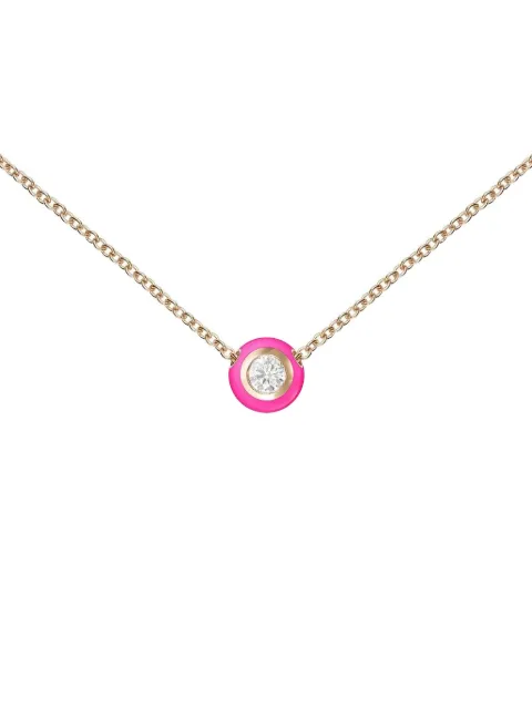 Melissa Kaye 18K rose gold small Neon Pink Audrey pendant necklace