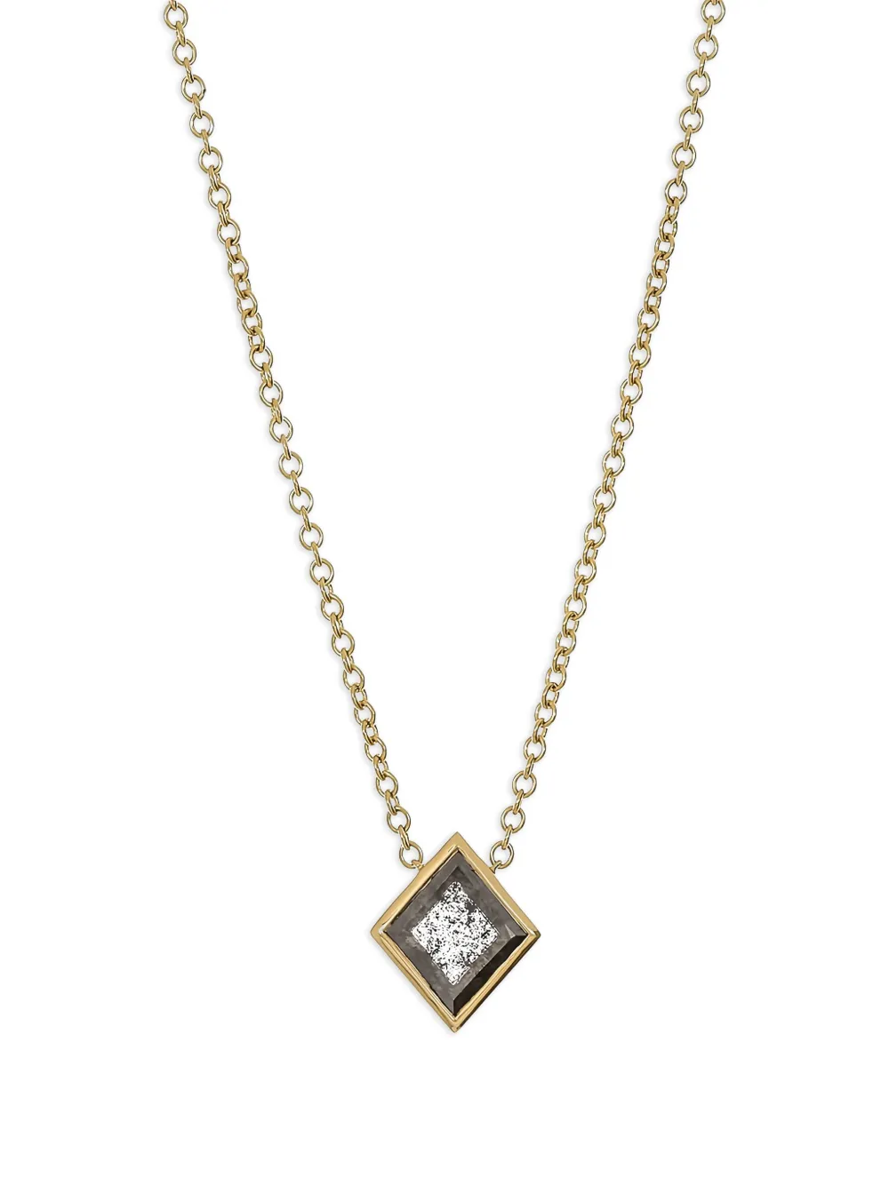 Nimo With Love 18k Yellow Gold The Bezel Diamond Necklace In Brown