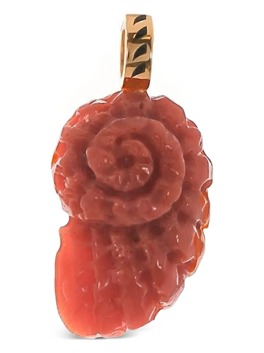 Dezso 18k Rose Gold Nautilus Coral Charm In Brown