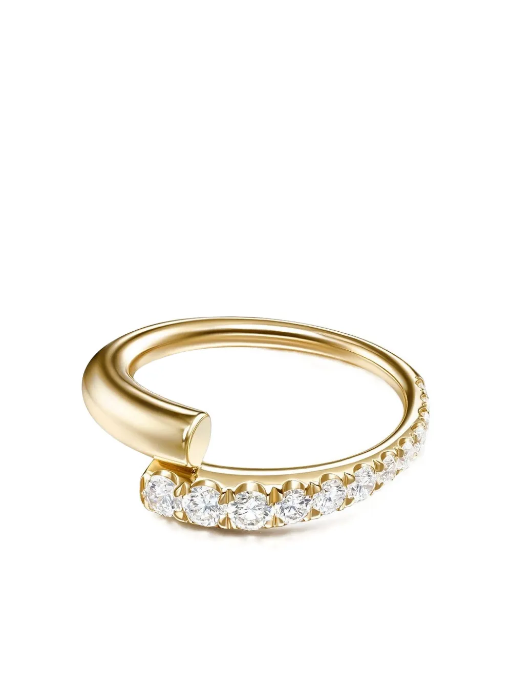 Melissa Kaye Anello Lola in oro giallo 18 carati con diamanti