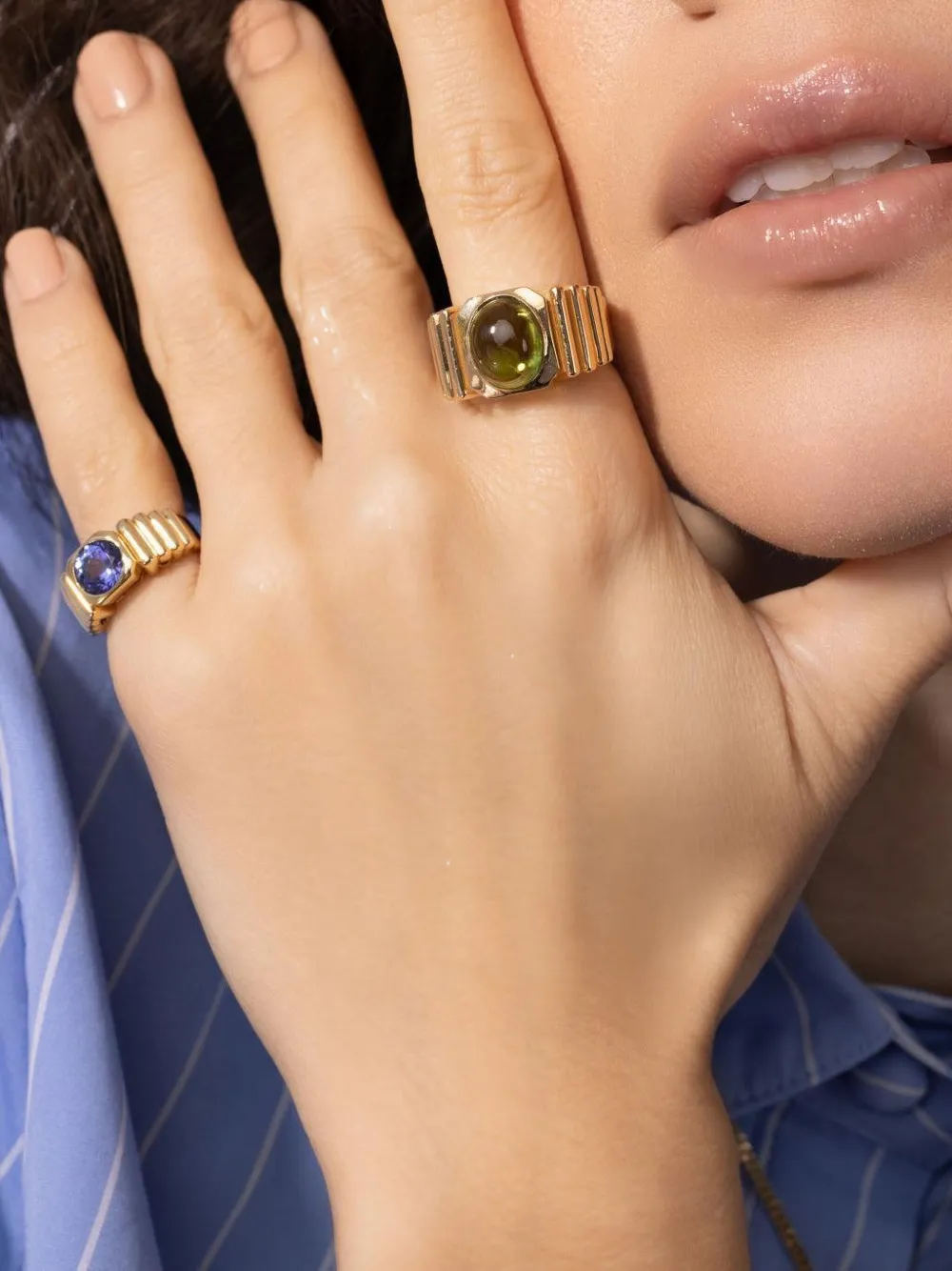 Vans Anello Van Inca in oro giallo 18 carati con tanzanite