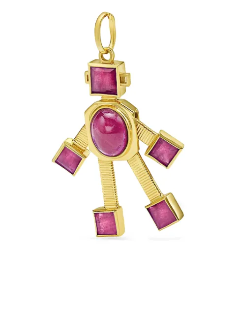 Van Robot dije con forma de robot en oro amarillo de 18kt con rubí