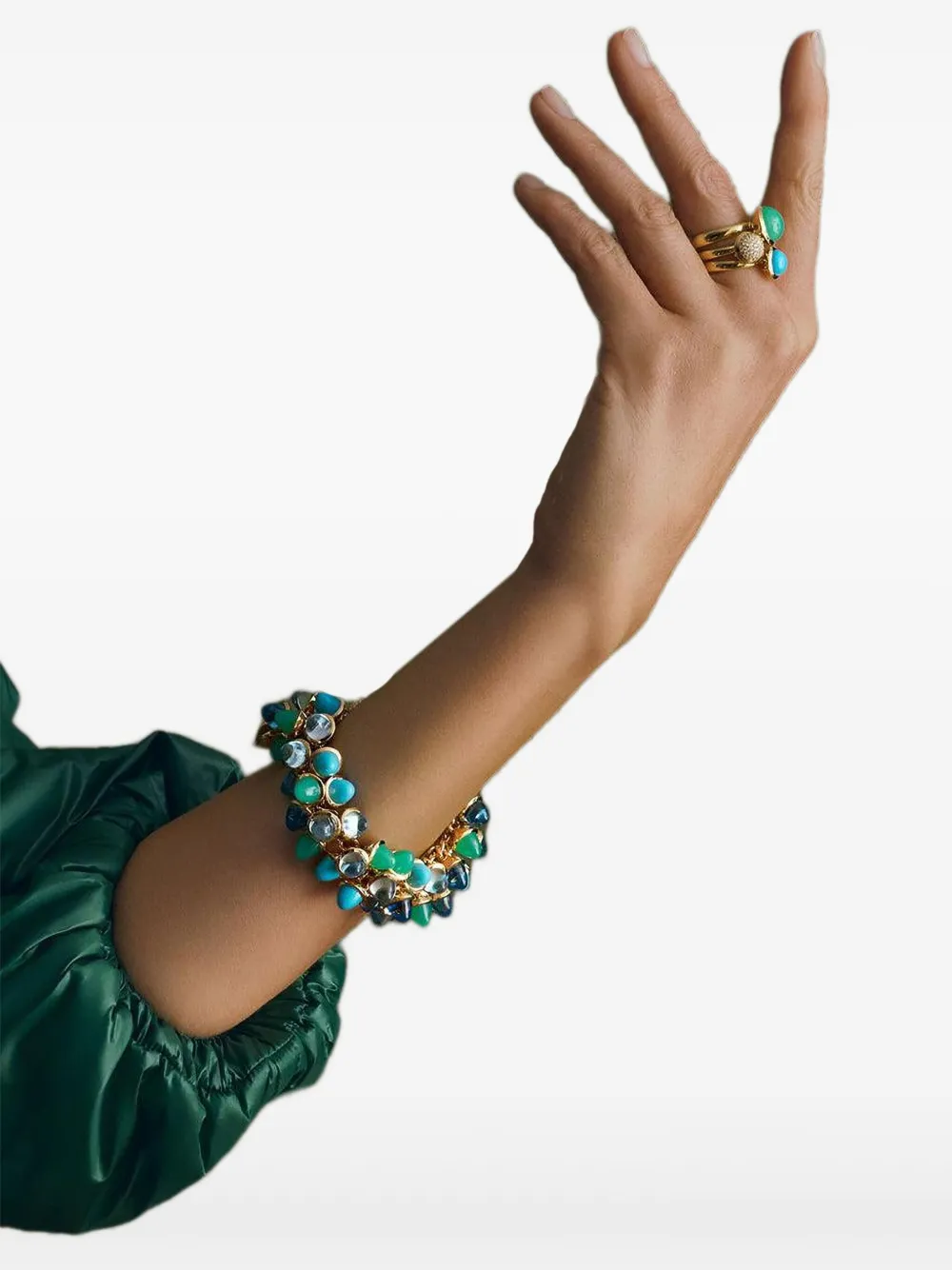 Tamara Comolli 18k Yellow Gold Small Bouton Turquoise Ring In Brown