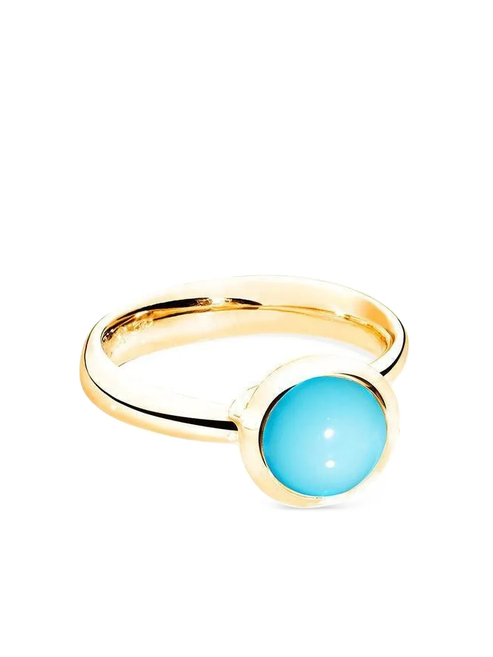 Tamara Comolli 18k Yellow Gold Small Bouton Turquoise Ring In Brown
