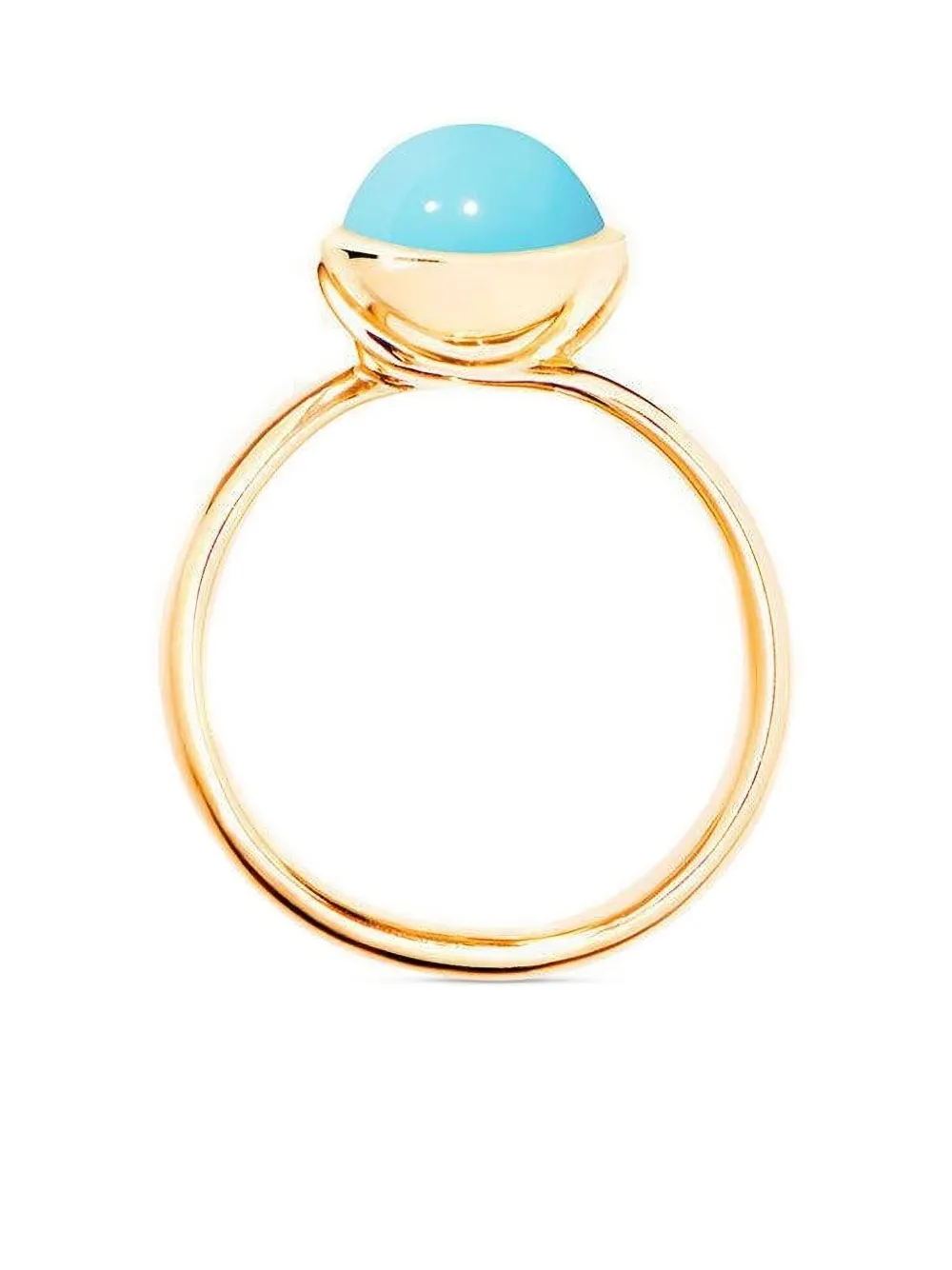 Tamara Comolli 18k Yellow Gold Small Bouton Turquoise Ring In Brown