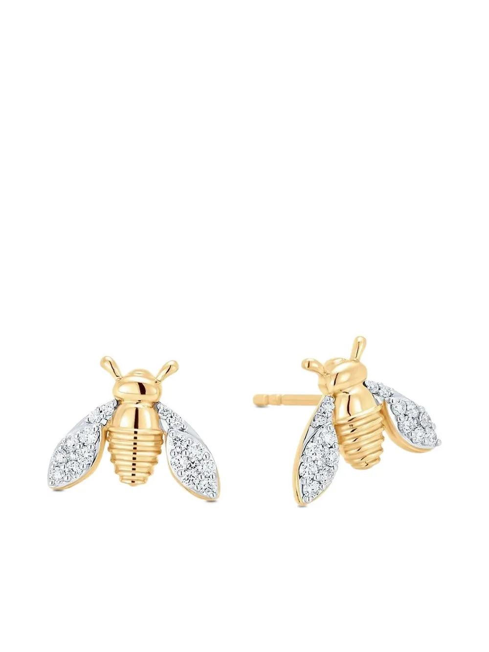 Sara Weinstock 18kt Yellow Gold Bee Diamond Earrings In Gold