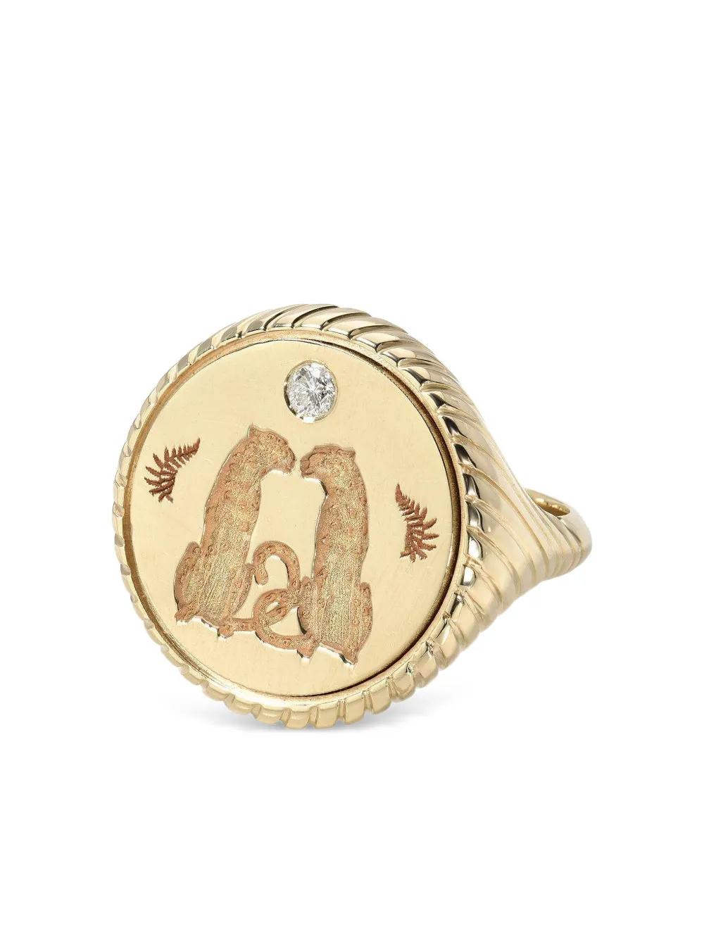 Retrouvai 14k Yellow Gold Alchemy Love Signet Ring In Gold