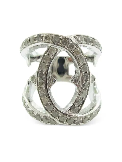 Loree Rodkin 18K white gold small Interlink diamond ring