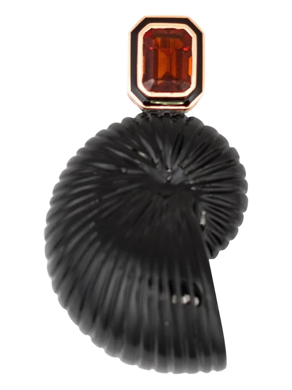 Dezso 18k Rose Gold Onyx And Citrine Pendant In Black