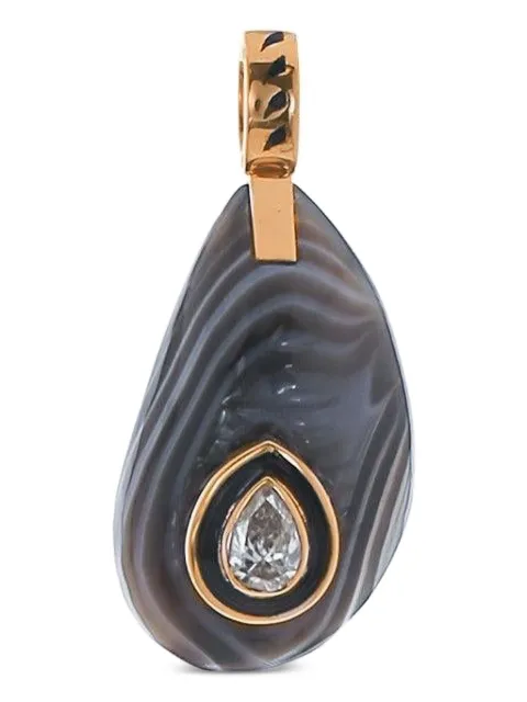 Dezso 18kt rose gold Mussel Shell Agate pendant necklace