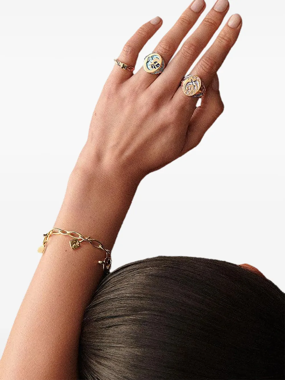 Castro Smith 9k Yellow Gold Swallow Hummingbird Signet Ring In Multi