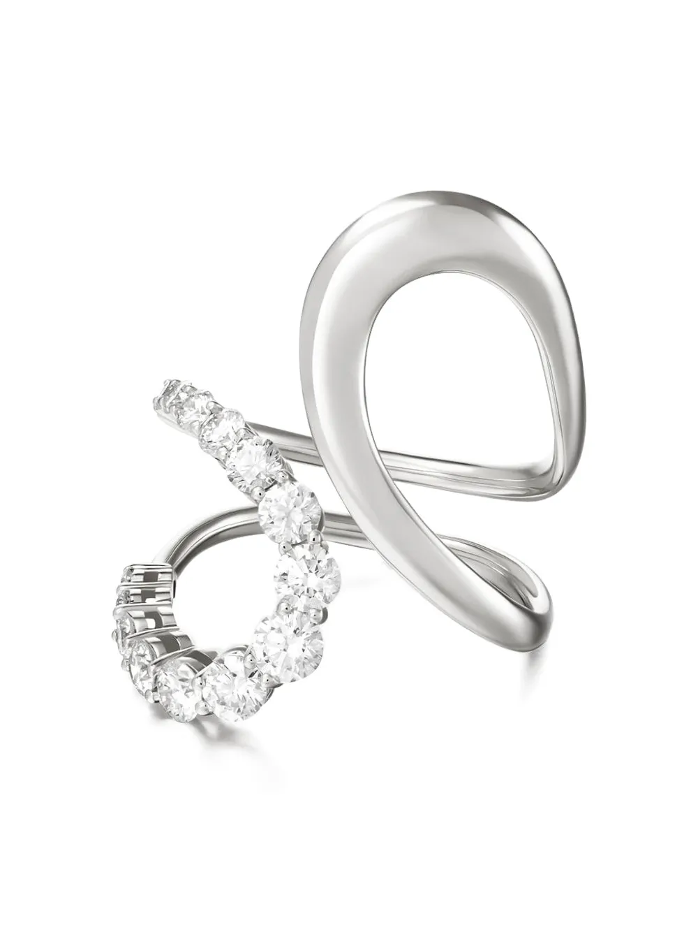  Melissa Kaye 18k White Gold Aria Diamond Jane Ring - Silver 