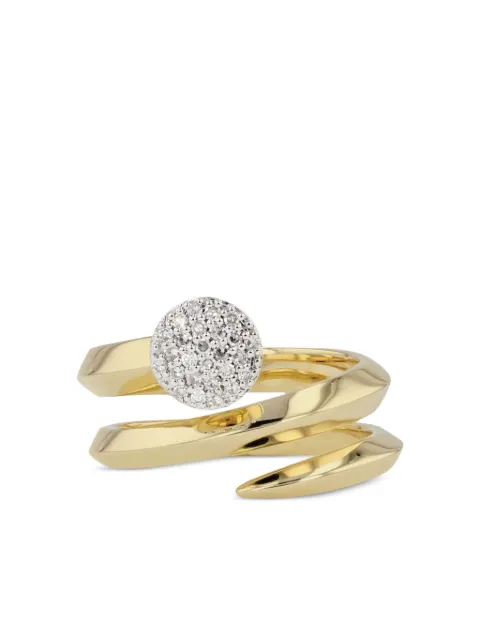 PHILLIPS HOUSE anillo Infinity Double Wrap Knife Edge en oro amarillo de 14kt con diamantes