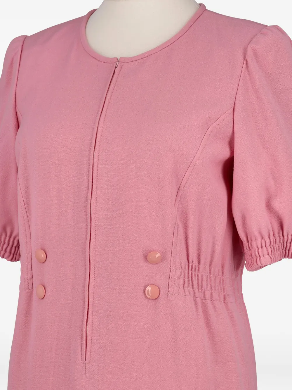 Valentino Garavani Pre-Owned elastic-waist puff-sleeve dress - Roze