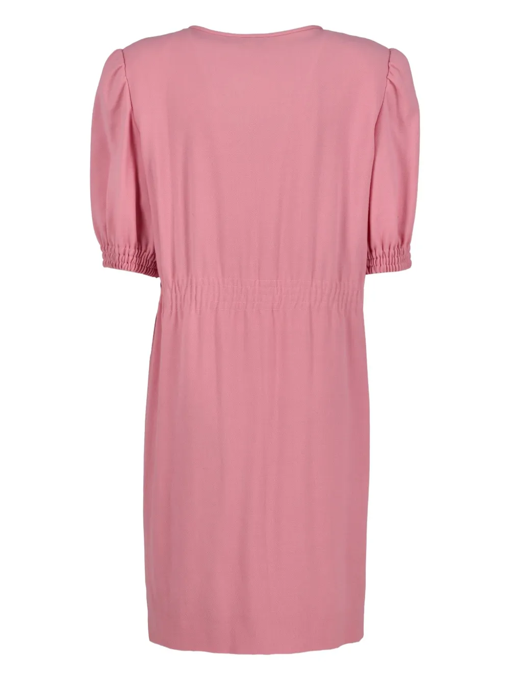 Pre-owned Valentino Elastic-waist Puff-sleeve Dress In Pink