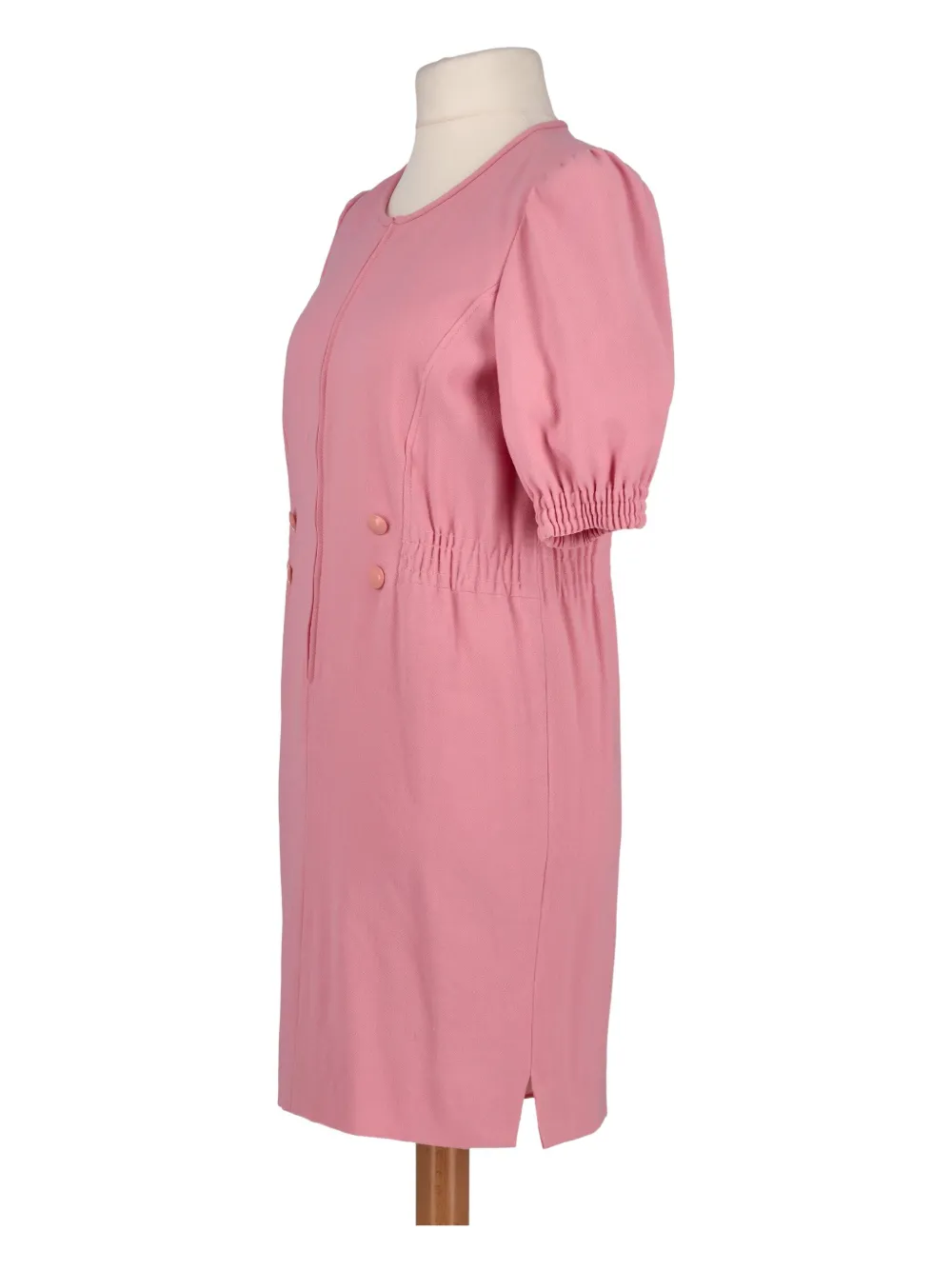 Pre-owned Valentino Elastic-waist Puff-sleeve Dress In Pink