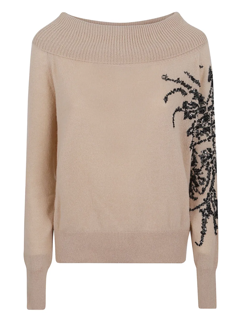 Ermanno Scervino sequin-embellished boat-neck sweater | Neutrals | Image 1