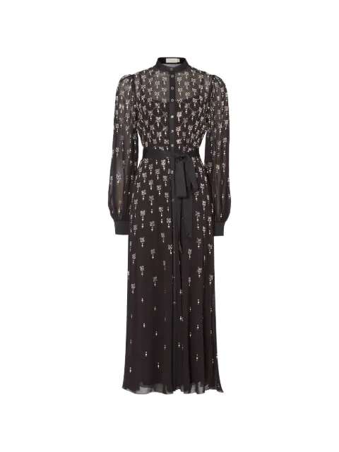 Temperley London buttoned embellished maxi gown