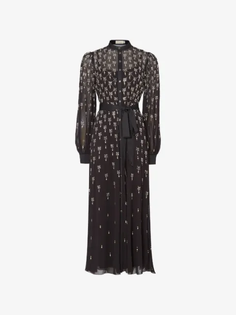 Temperley London buttoned embellished maxi gown