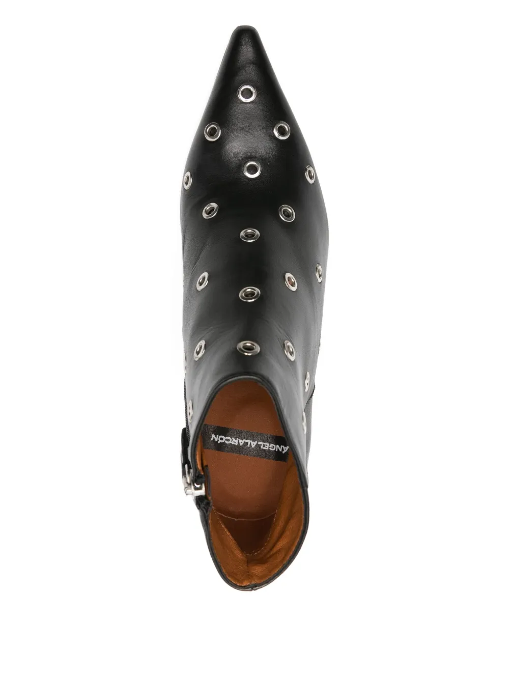 Angel Alarcon 65mm Eyelet-detail Pointed-toe Boots In Black