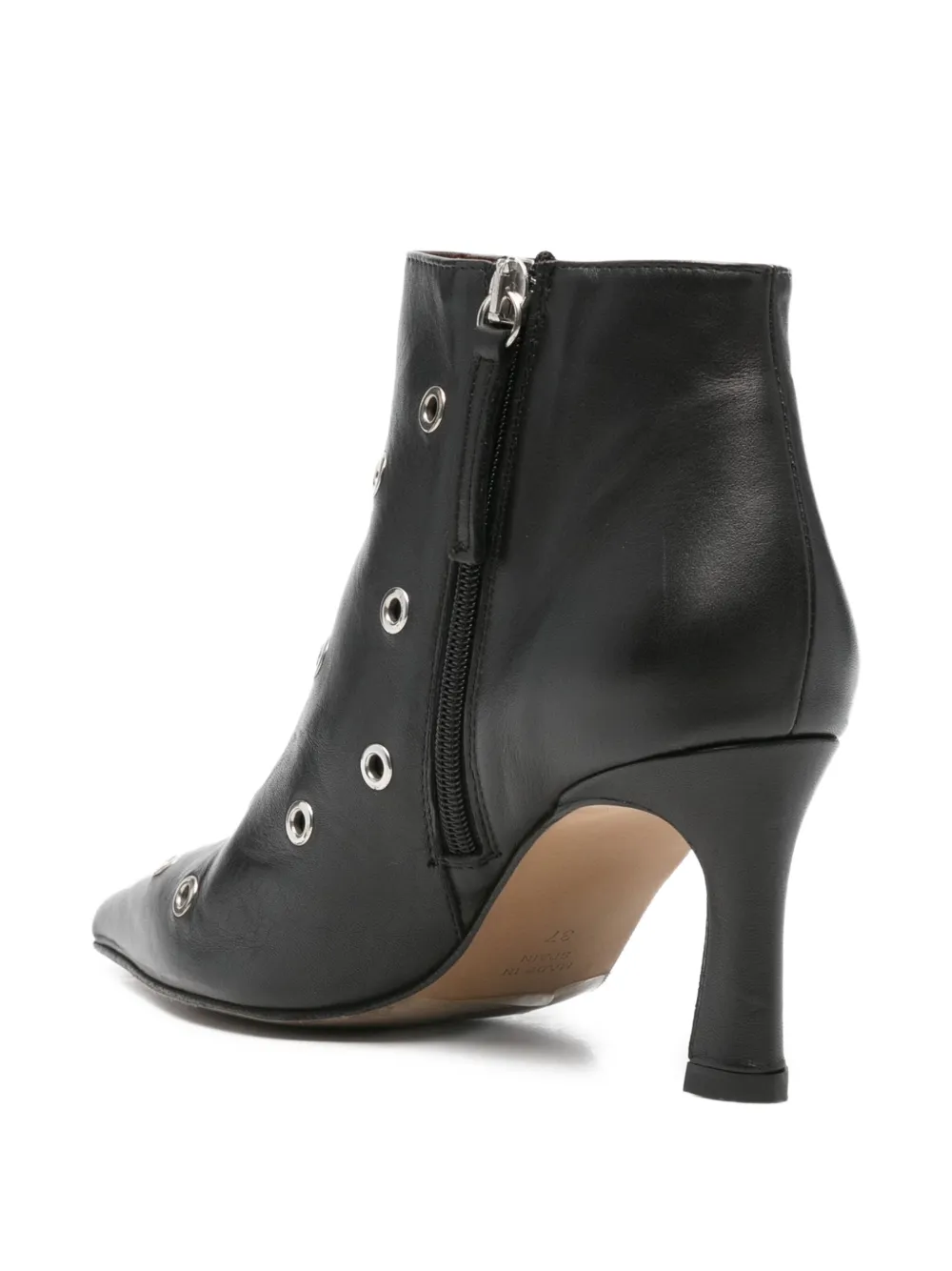 Angel Alarcon 65mm Eyelet-detail Pointed-toe Boots In Black