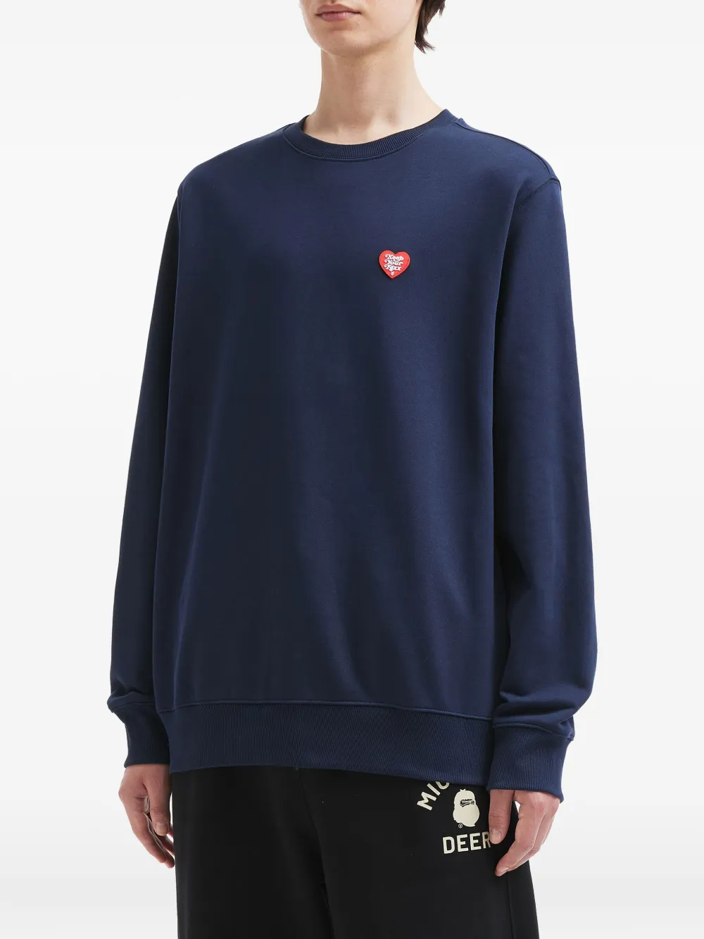 FINGERCROXX Katoenen sweater met hart-logo - Blauw