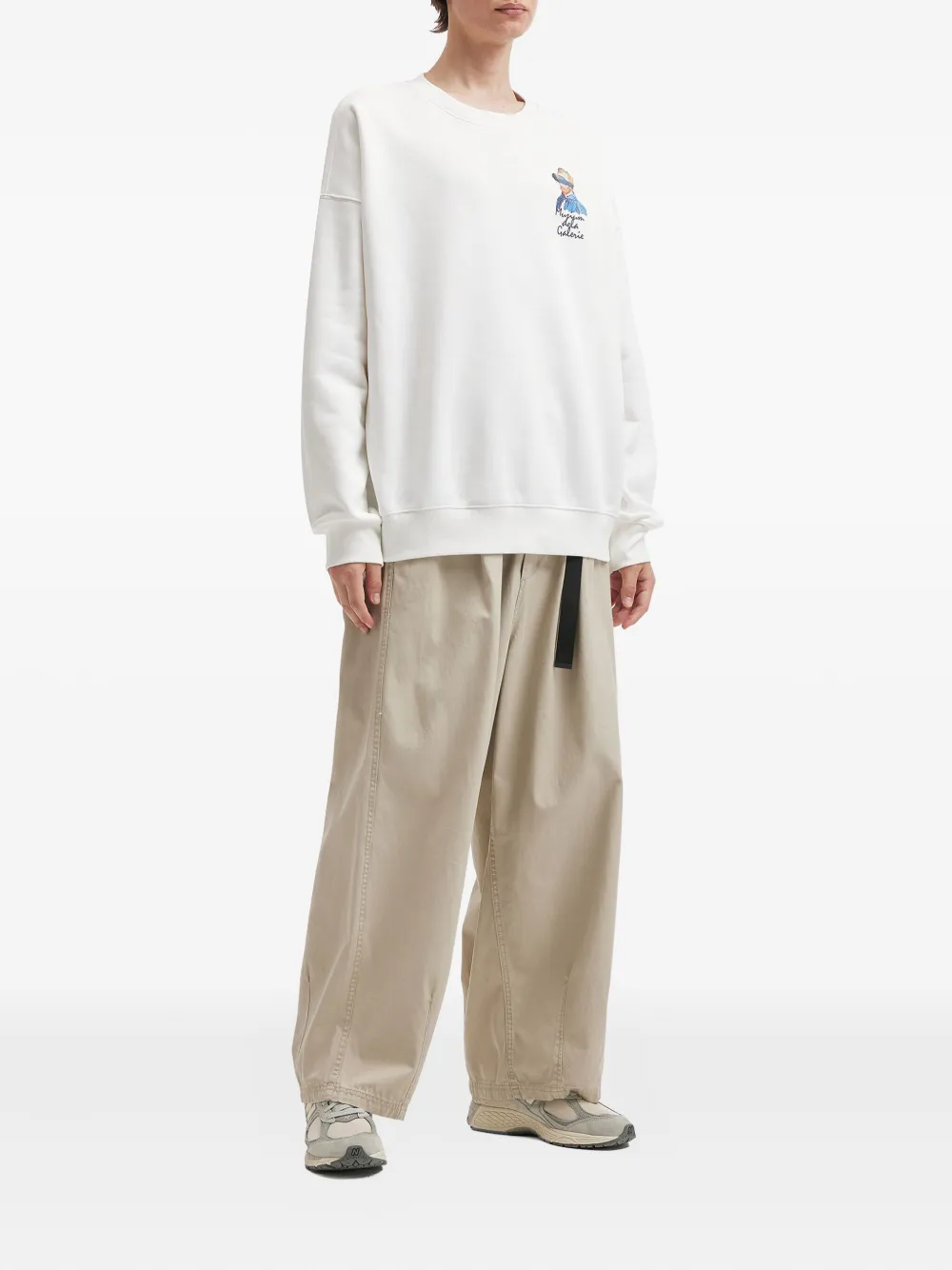 Musium Div. Sweater met verlaagde schouders - Wit