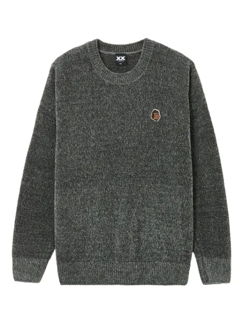 FINGERCROXX embroidered-patch crew-neck sweater