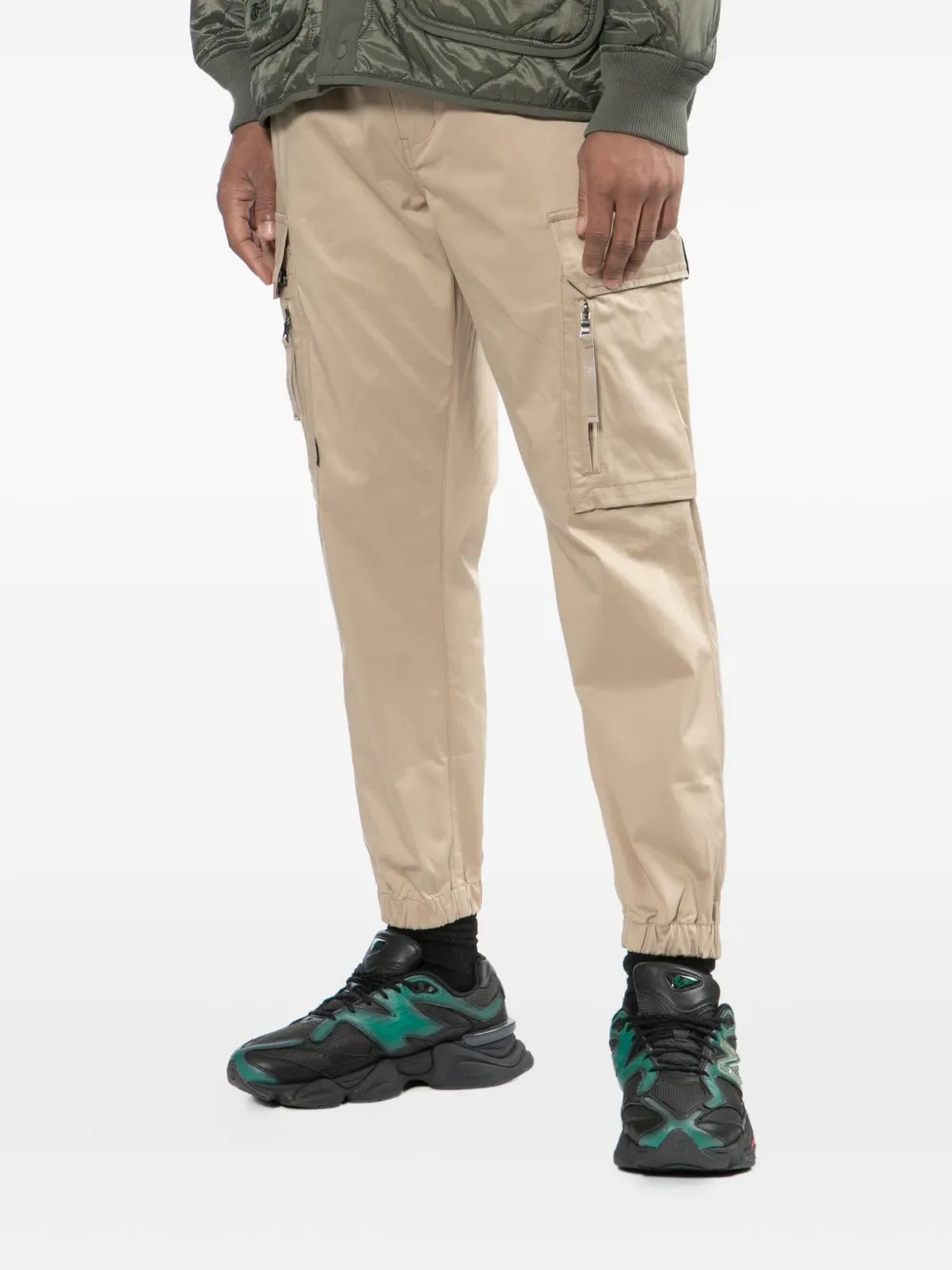 Fingercroxx Logo-patched Cargo Pants In Neutral