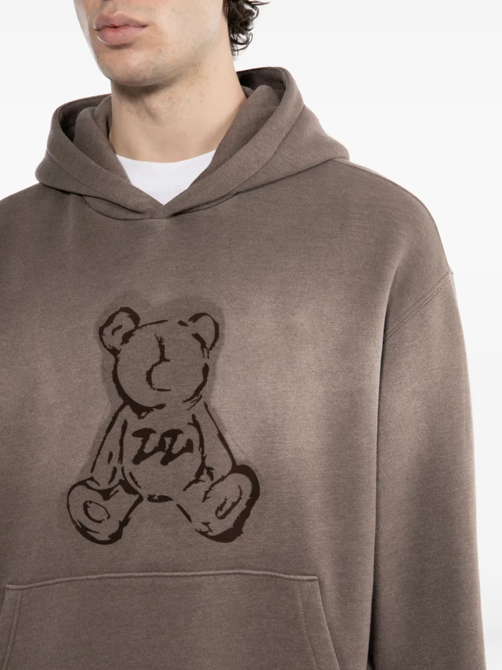 izzue Hoodie met berenprint Bruin