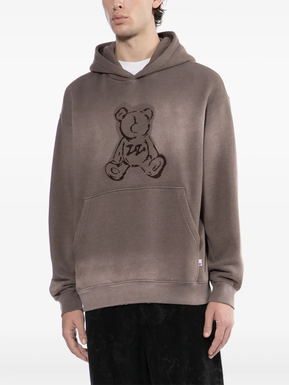 izzue Hoodie met berenprint Bruin