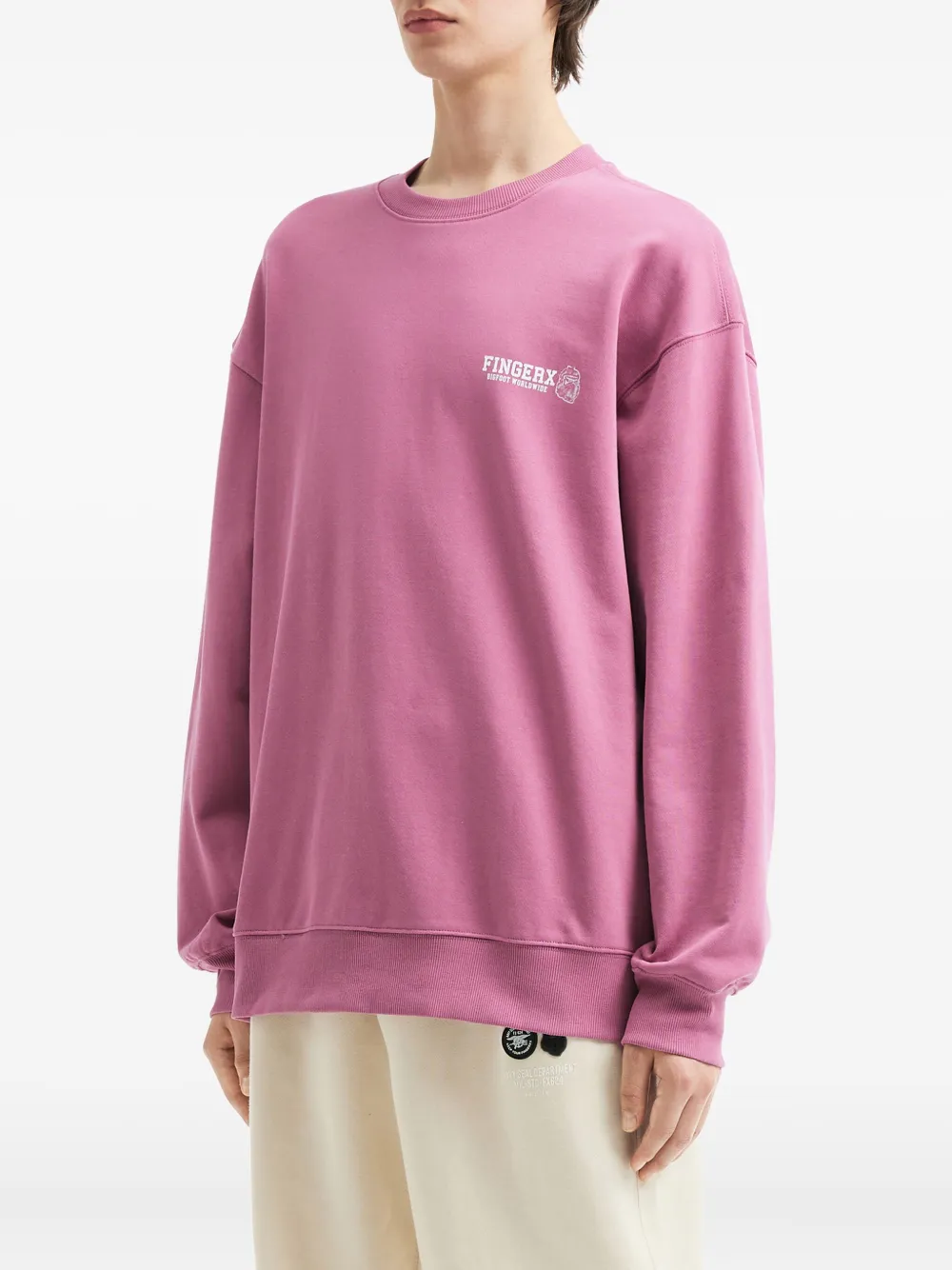 Fingercroxx Graphic-print Crew-neck Sweatshirt In Pink