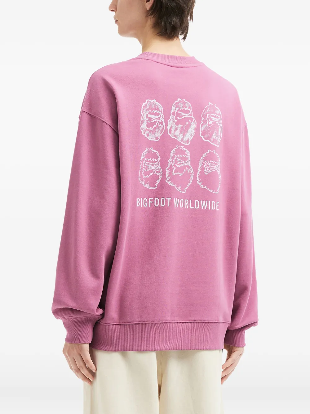 Fingercroxx Graphic-print Crew-neck Sweatshirt In Pink