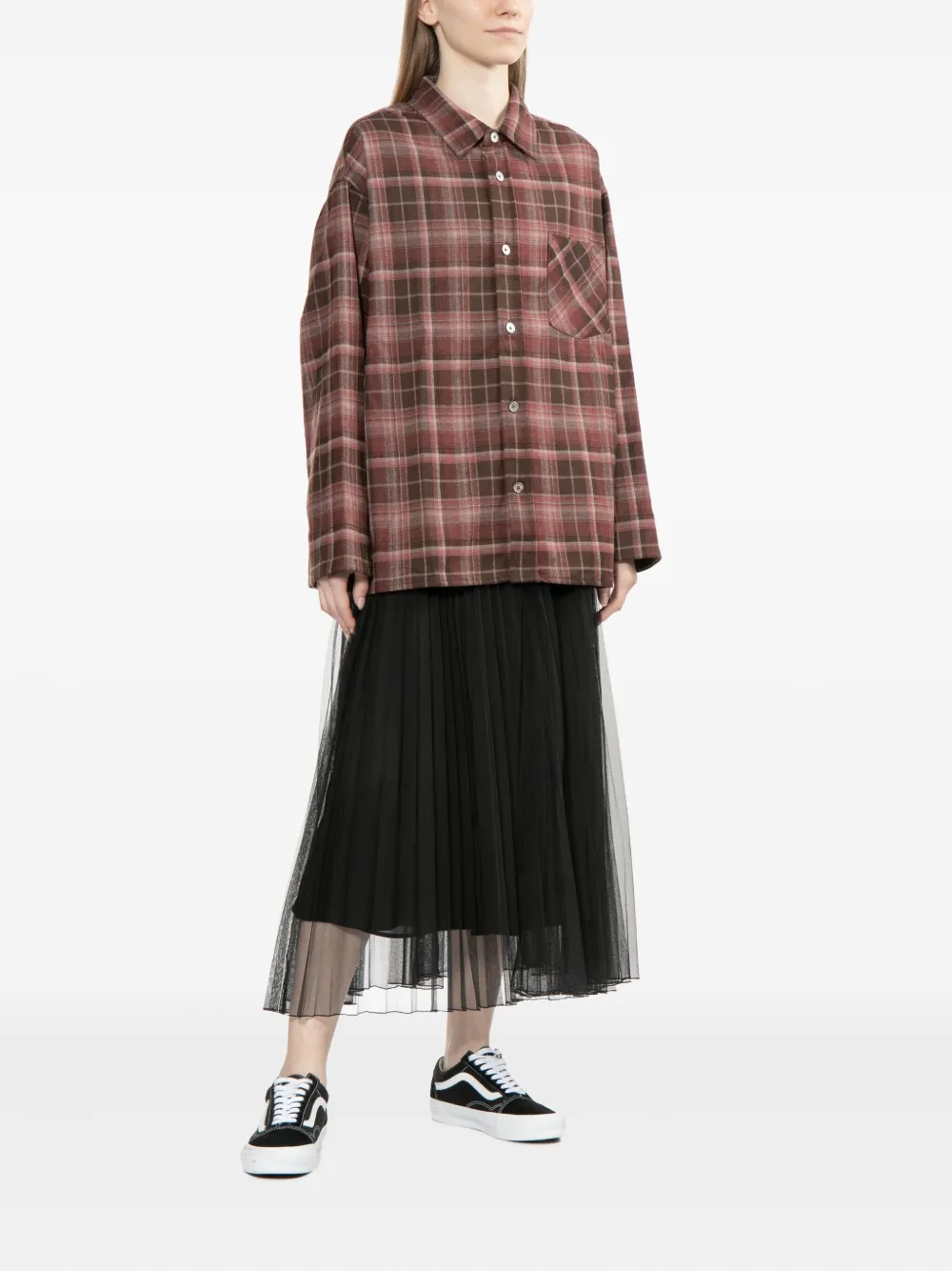 B+ab Checked Shirt Jacket In Brown