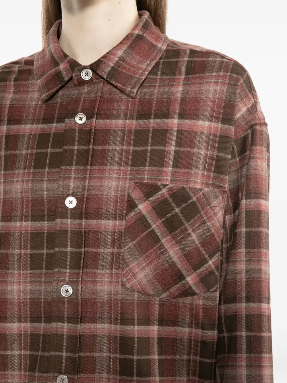 B+ab Checked Shirt Jacket In Brown