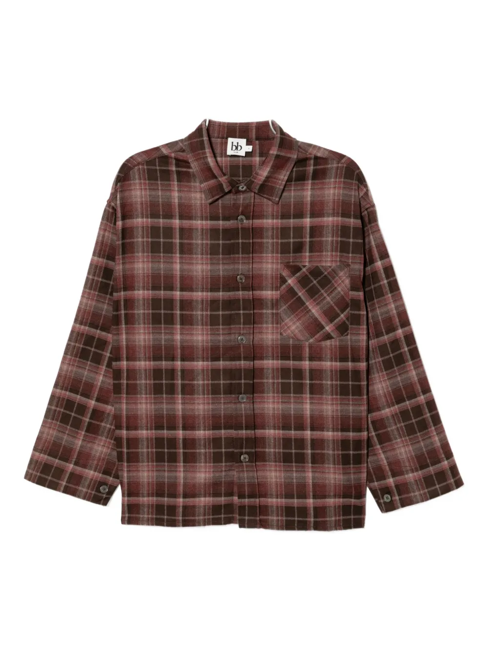 B+ab Checked Shirt Jacket In Brown