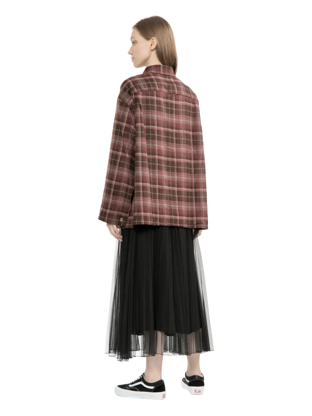 B+ab Checked Shirt Jacket In Brown