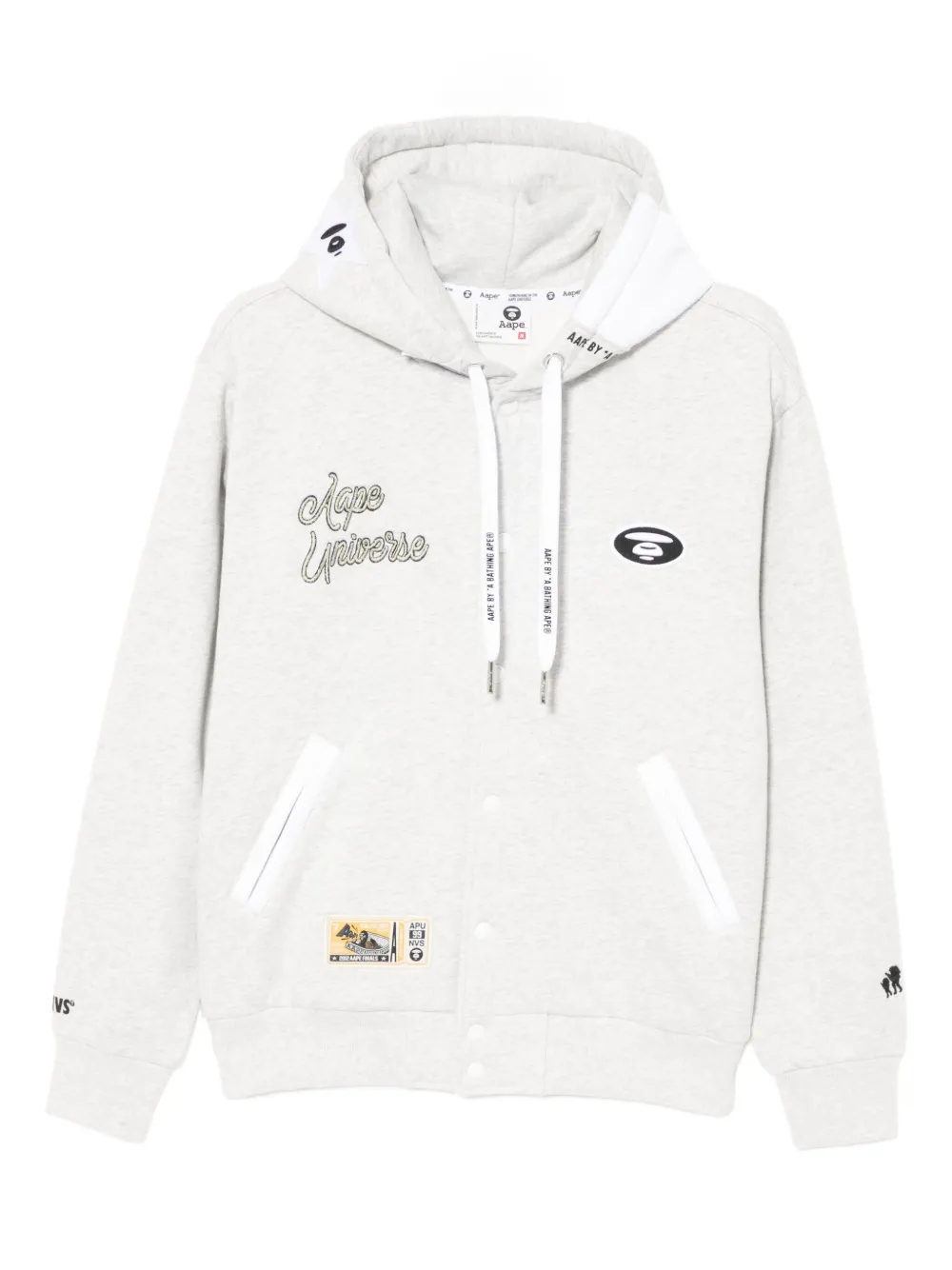 AAPE BY *A BATHING APE® logo-embroidered hoodie | Grey | Image 1