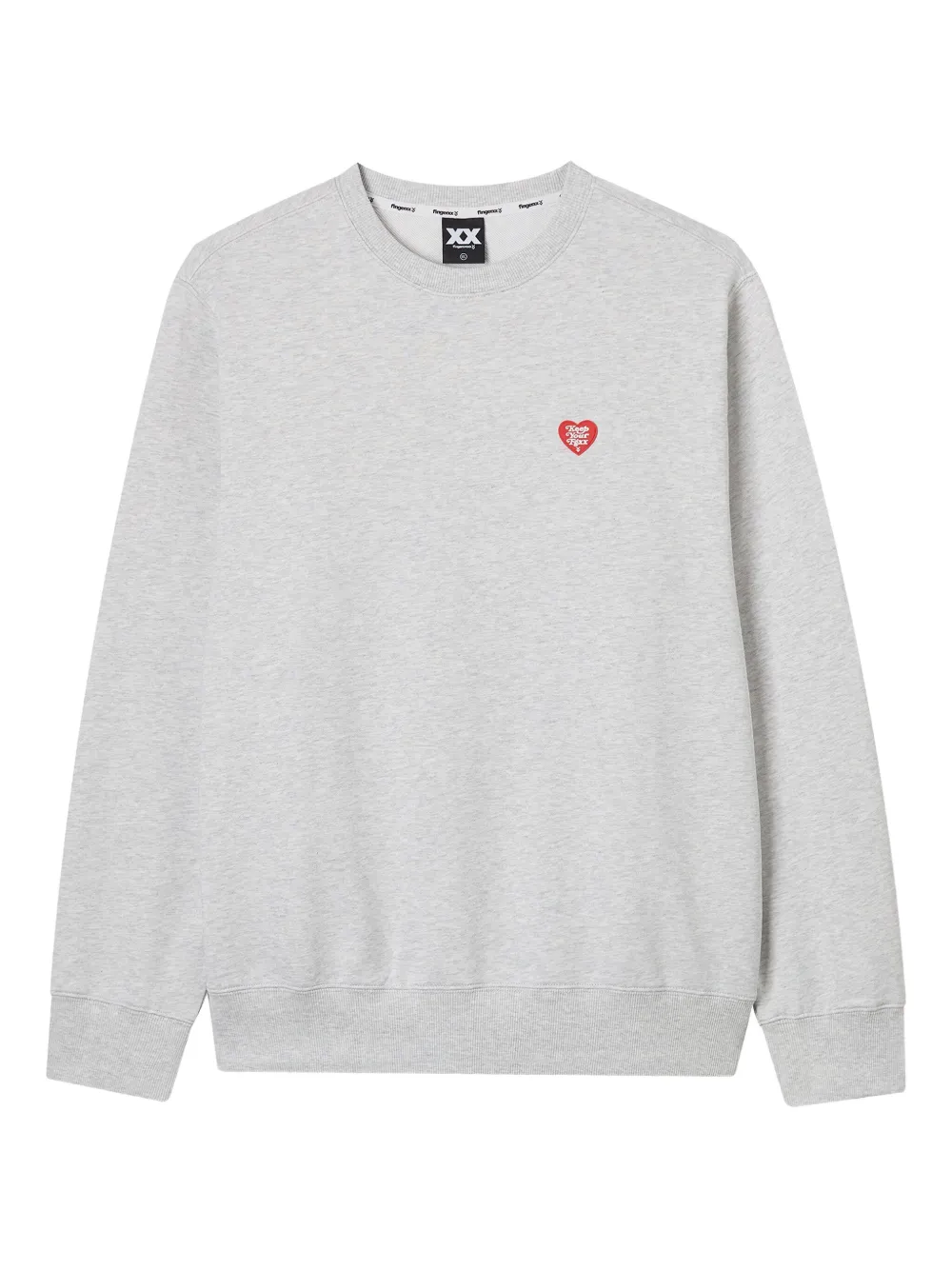 FINGERCROXX heart-logo cotton sweatshirt | Grey | Image 1
