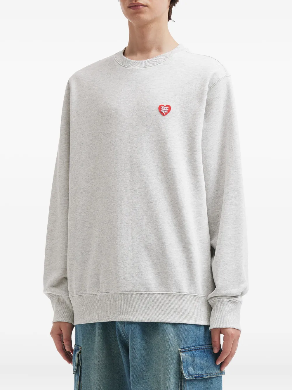 FINGERCROXX Katoenen sweater met logo - Grijs