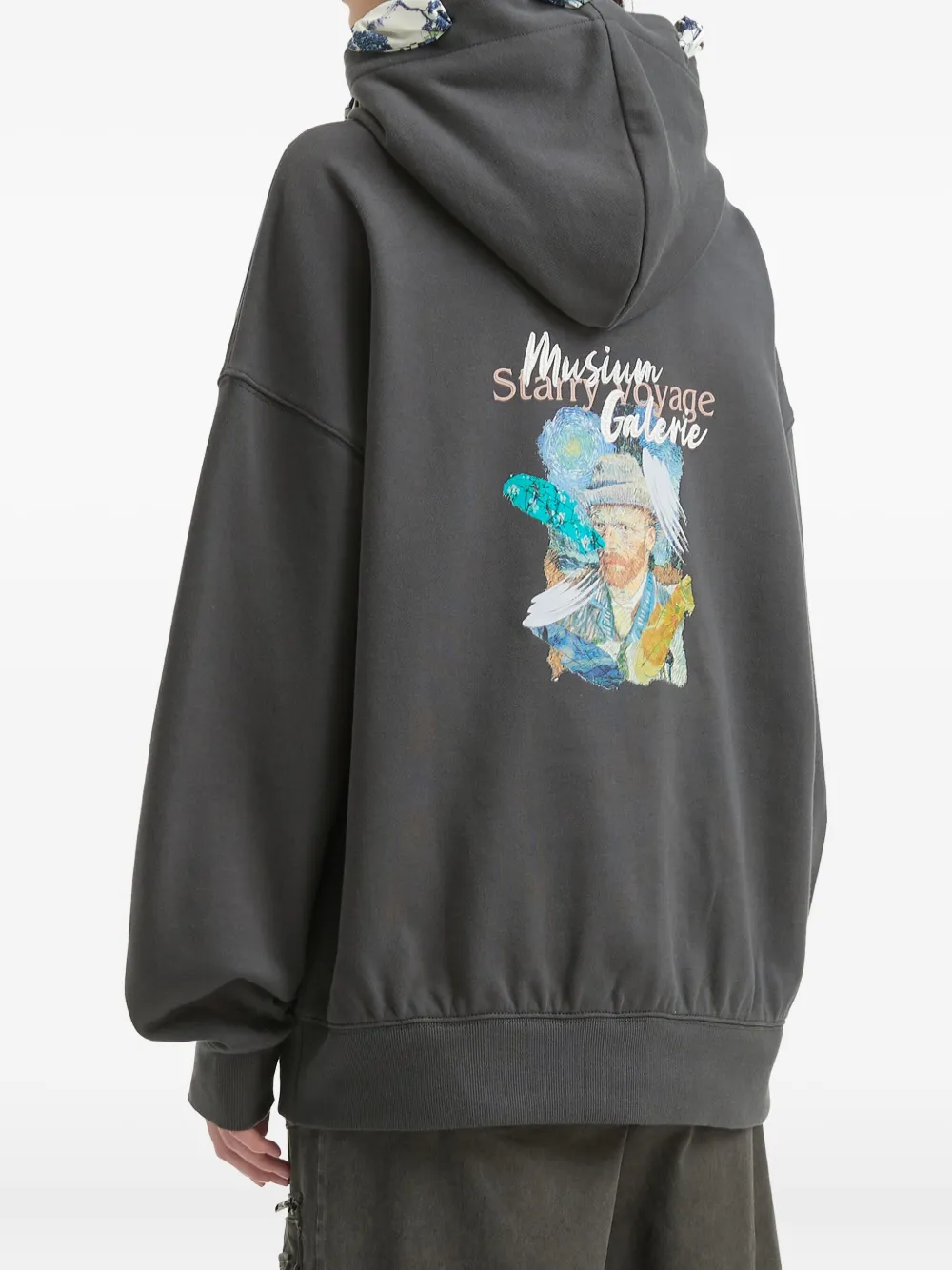 Musium Div. Hoodie met sjaaldetail Zwart
