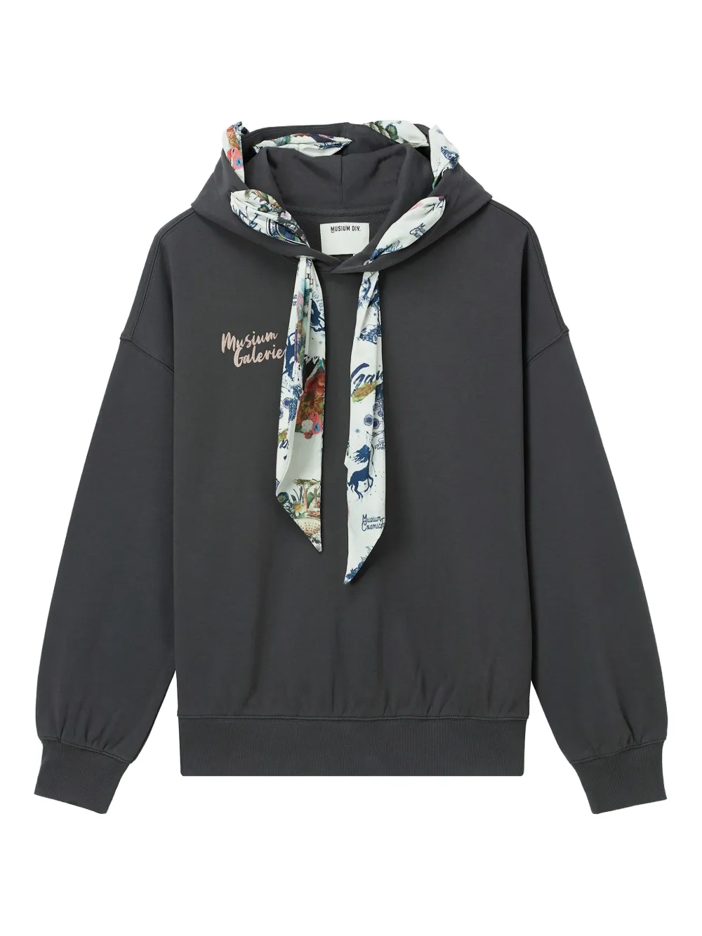 Musium Div. scarf-detail hoodie | Black | Image 1